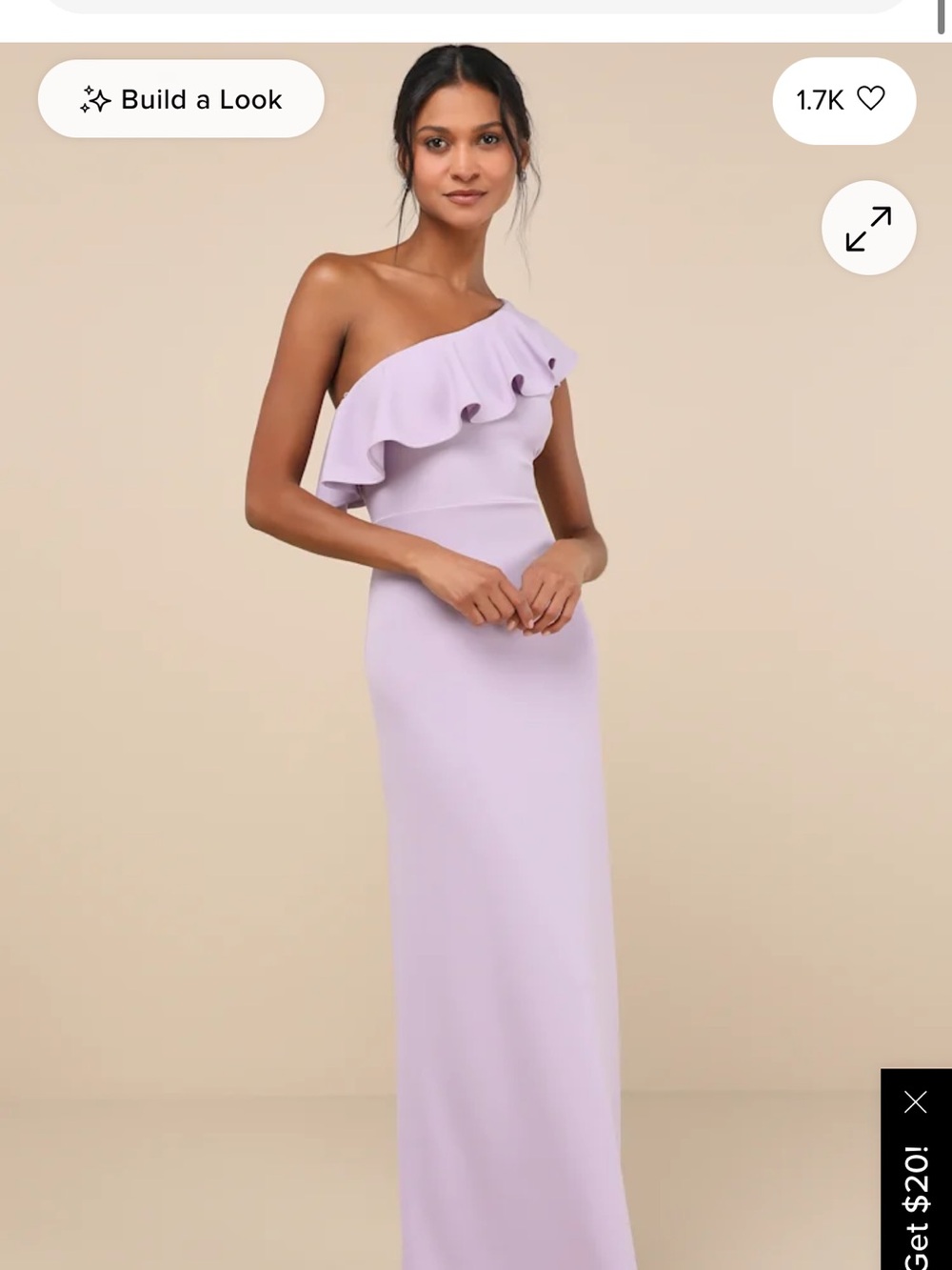 Lulus One Shoulder Ruffle lavender Purple Dress